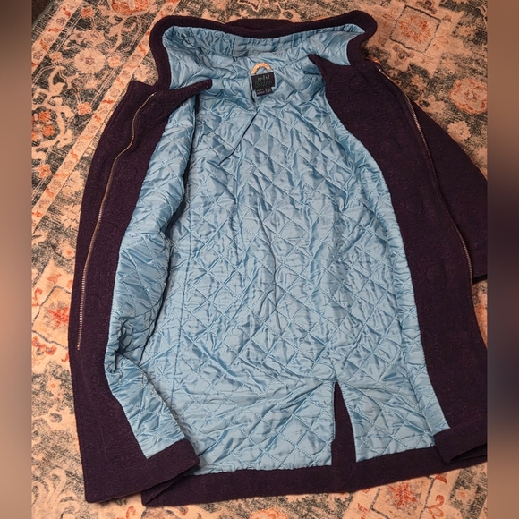 Mini Boden Purple Wool Blend Duffle Coat - Picture 8 of 11
